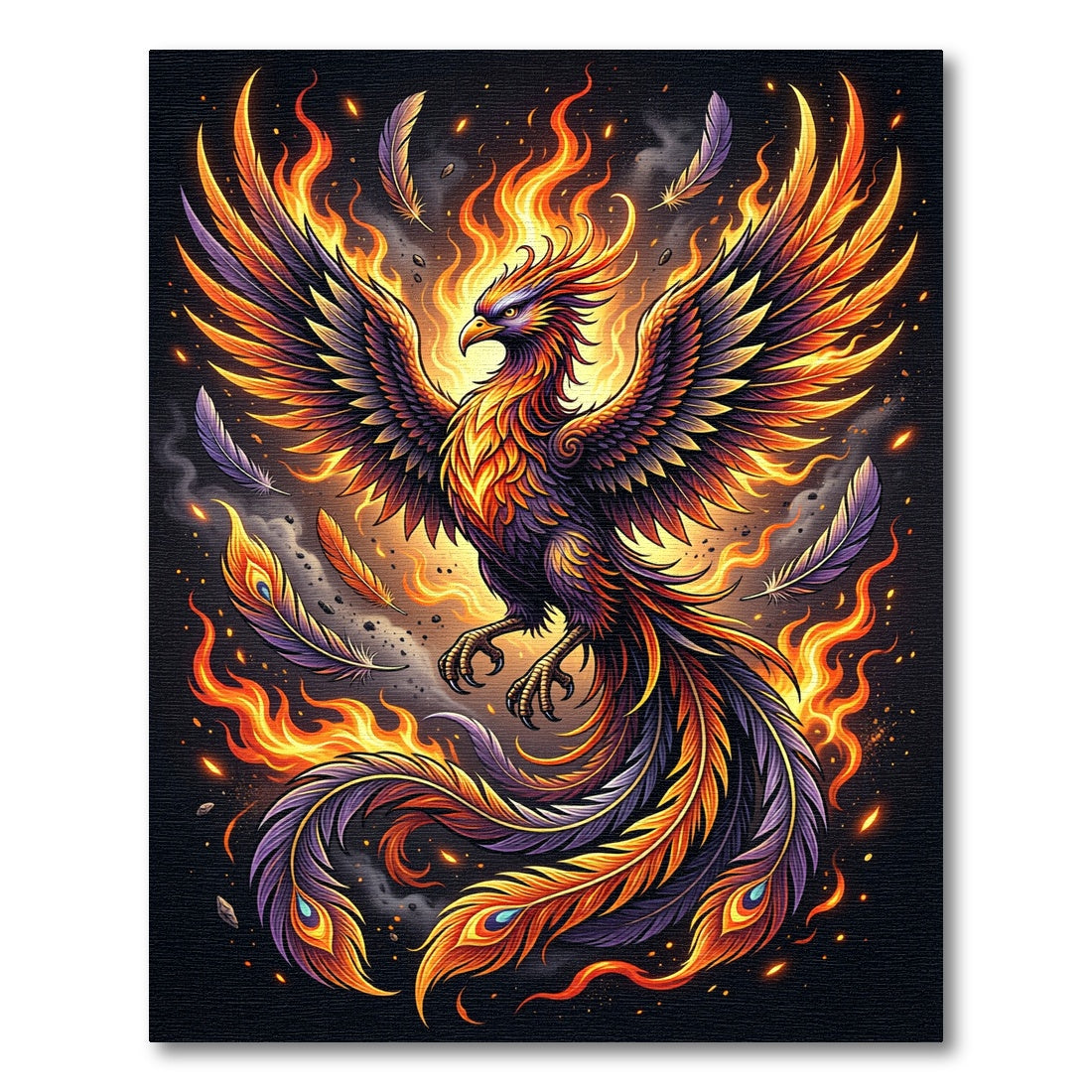 Fiery Phoenix Radiant Gold Purple Rug
