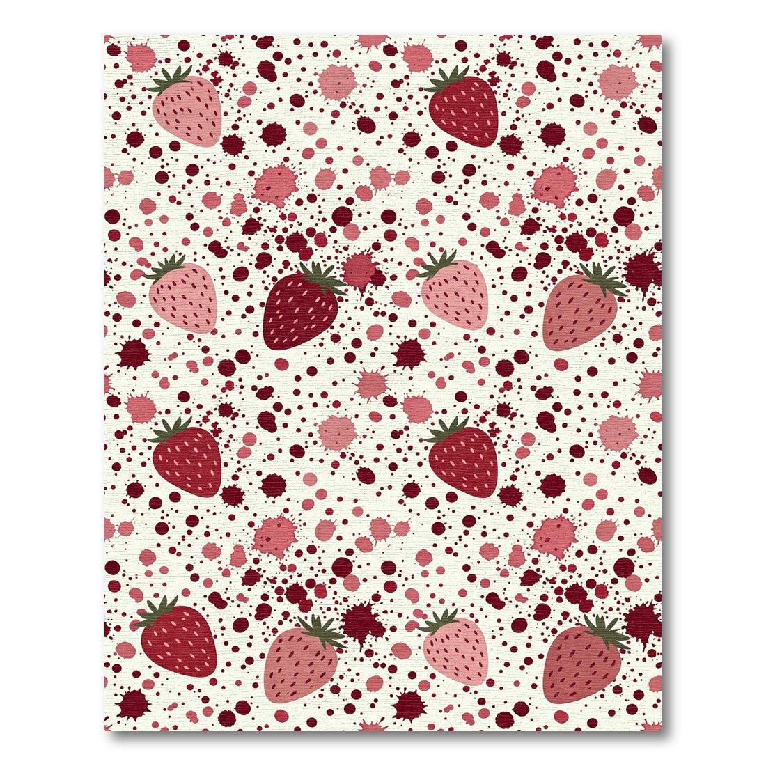 Pink Strawberry Splatter Scattered Rug