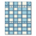 Geometric Blue and Cream Grid Rug