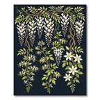 White Wisteria Yellow Honeysuckle Blooms Rug