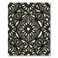 Elegant Black and Cream Filigree Scroll Rug