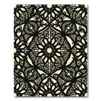 Elegant Black and Cream Filigree Scroll Rug