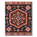 Warm Earth Tone Geometric Arrow Rug