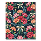 Vintage Carnation Bouquet Dark Floral Rug