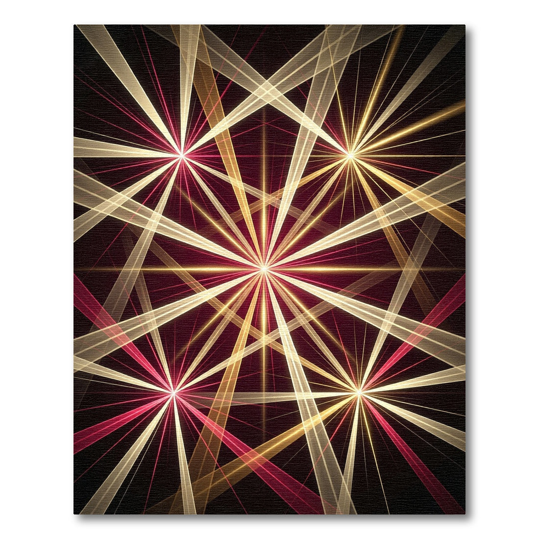 Radiant Gold Crimson Starburst Rug