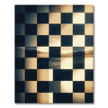 Earthy Sepia Landscape Checkerboard Grid Rug