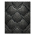 Elegant Dark Silver Ornate Damask Rug