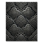 Elegant Dark Silver Ornate Damask Rug