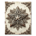 Ornate Distressed Cream Star Filigree Rug