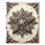 Ornate Distressed Cream Star Filigree Rug
