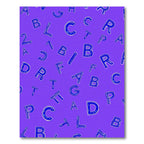 Blue Alphabet Scatter on Purple Rug