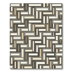 Neutral Earth Toned Geometric Inlay Rug