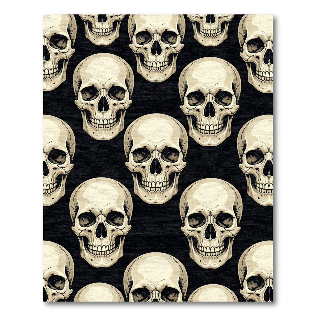 Monochromatic Gothic Anatomical Skull Collection Rug