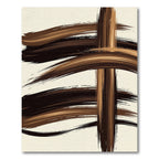 Earthy Brown Abstract Swoosh Rug