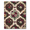 Framed Floral Hearts Vintage Arrangement Rug