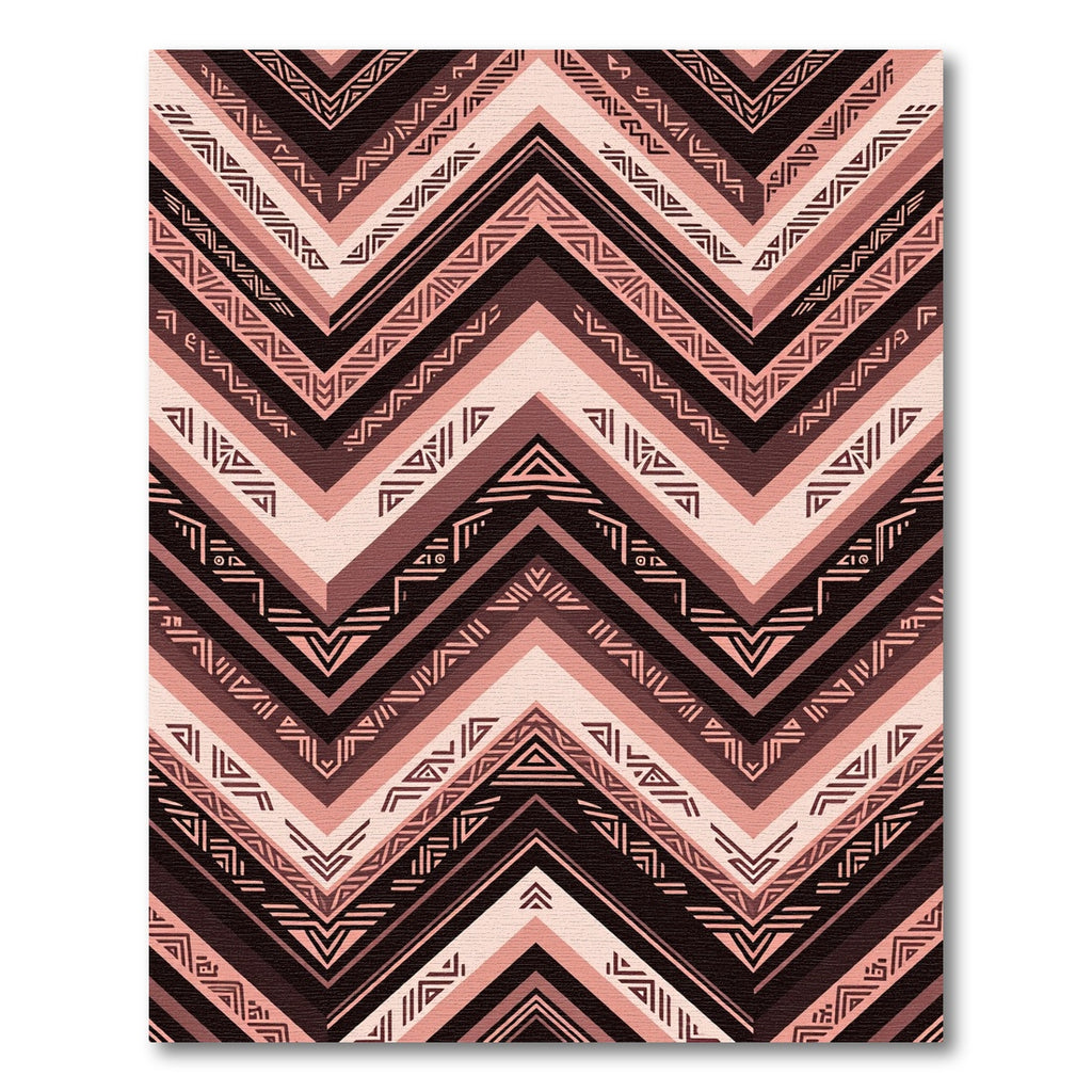 Earthy Chevron Geometric Mocha Cream Rug
