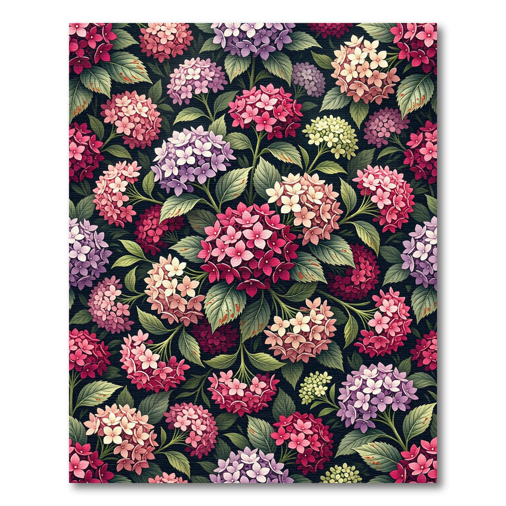 Vibrant Pink and Purple Hydrangea Garden Rug