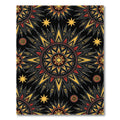 Radiant Black Yellow Red Sunburst Rug