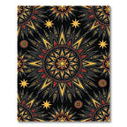 Radiant Black Yellow Red Sunburst Rug