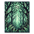 Lush Green Enchanted Forest Foliage Rug
