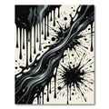 Monochrome Abstract Fluid Ink Splash Rug