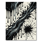 Monochrome Abstract Fluid Ink Splash Rug