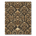 Golden Baroque Floral Scroll Rug