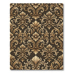 Golden Baroque Floral Scroll Rug
