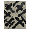 Modern Black Abstract Brushwork Rug