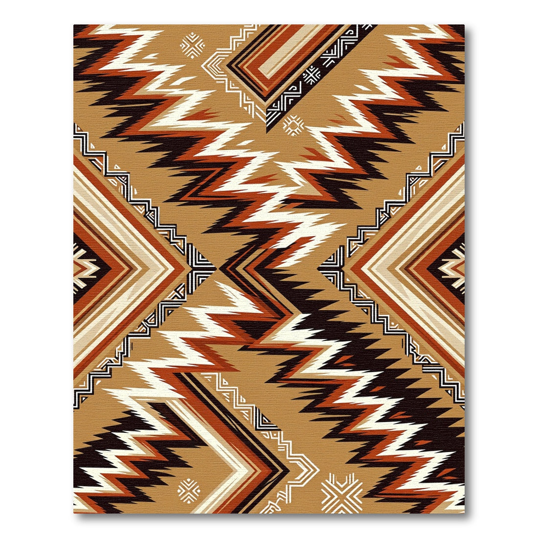 Earthy Geometric Zigzag Southwestern Area Rug