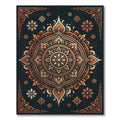 Ornate Amber Mandala Floral Medallion Rug
