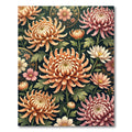Crimson Peach Aster Floral Garland Rug