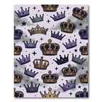 Majestic Purple and Gold Crown Celestial Rug