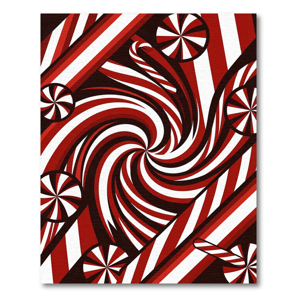 Red White Swirl Candy Cane Slice Rug