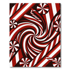 Red White Swirl Candy Cane Slice Rug