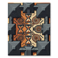 Geometric Mayan Stepped Hourglass Earthy Rug