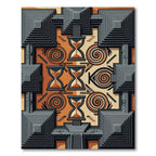 Geometric Mayan Stepped Hourglass Earthy Rug