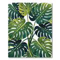 Lush Green Tropical Monstera Leaves Rug