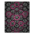 Neon Pink Geometric Hexagon Grid Rug