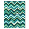 Modern Teal Green Chevron Wave Rug