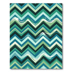 Modern Teal Green Chevron Wave Rug