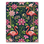 Tropical Pink Flamingo Clematis Garden Rug
