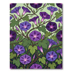 Vibrant Purple Morning Glory Botanical Rug