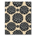 Black Succulent Floral Pattern Rug