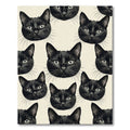 Minimalist Black Cat Face Grid Rug