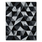 Monochrome Geometric Triangle Abstract Art Rug