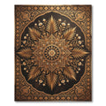 Ornate Gold Floral Mandala Frame Rug