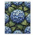 Lush Blue Hydrangea Botanical Garden Rug