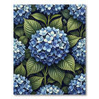 Lush Blue Hydrangea Botanical Garden Rug