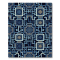 Geometric Indigo Blue Interlocking Tile Rug